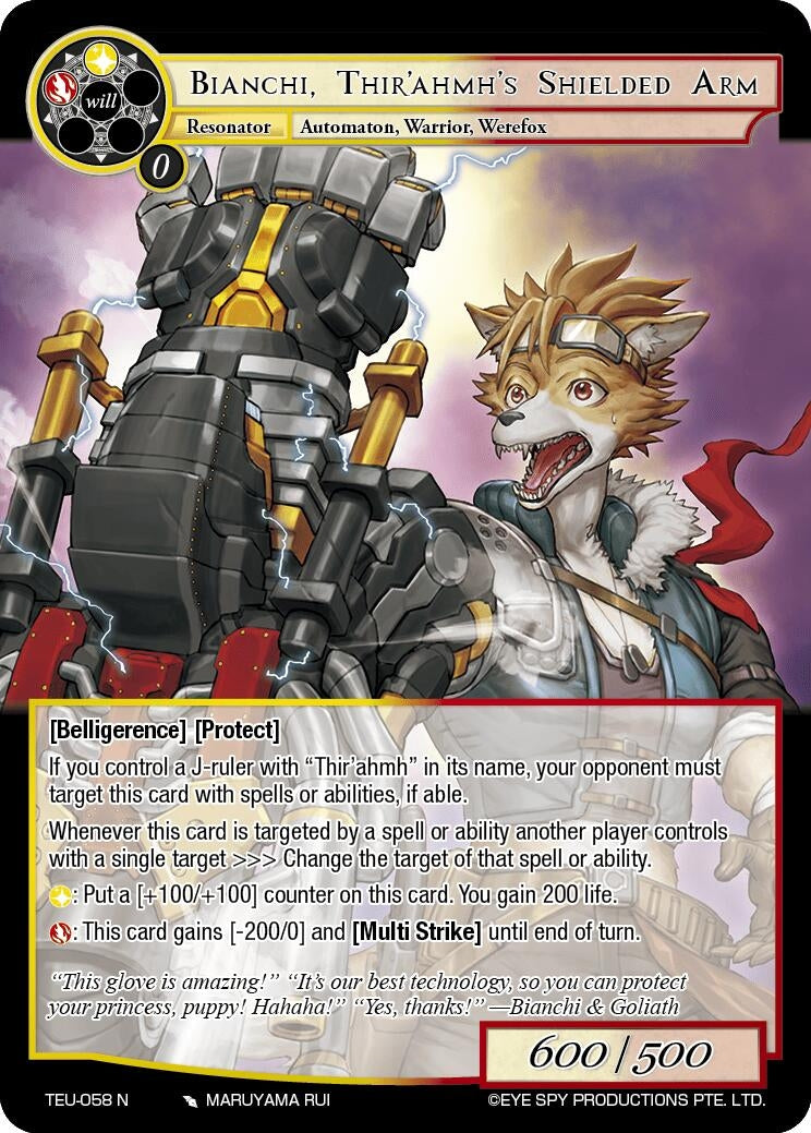 Bianchi Thir’ahmh’s Shielded Arm (TEU-058 N) [TEU] - Force of Will Single