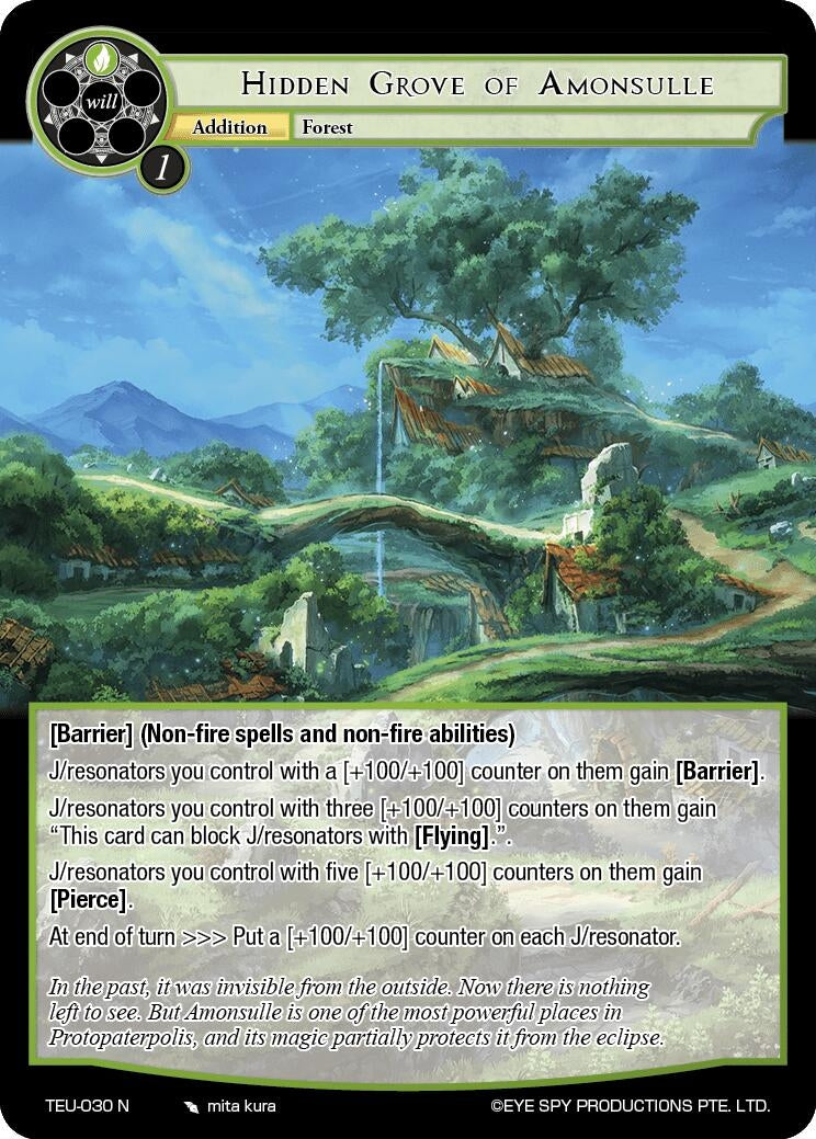 Hidden Grove of Amonsuille (TEU-030 N) [TEU] - Force of Will Single