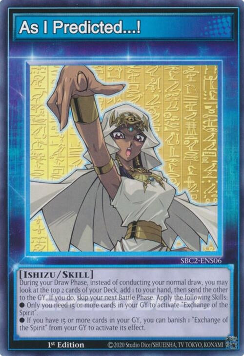 As I Predicted...! (SBC2-ENS06) (SBC2) - YuGiOh Single