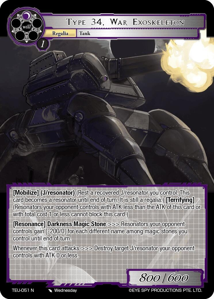 Type 34 War Exoskeleton [TEU] - Force of Will Sealed