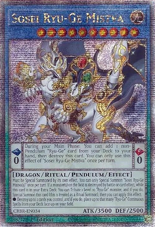 Sosei Ryu-Ge Mistva (Quarter Century Secret Rare) (CRBR-EN034) - YuGiOh Single