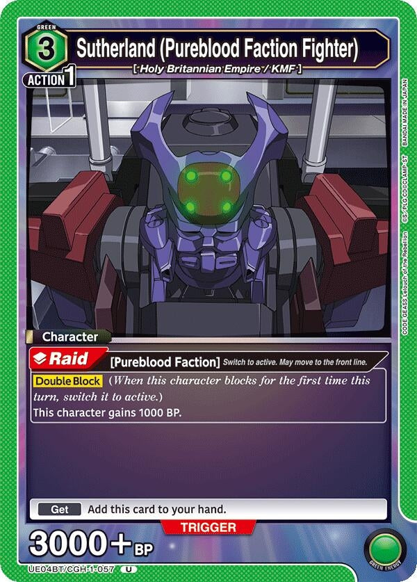 Sutherland (Pureblood Faction Fighter) (UE04BT/CGH-1-057) [UE04BT] - Union Arena Single
