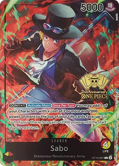 Sabo (2nd Anniversary Tournament) (ST13-001) (OP-PR) - One Piece Card Game Single