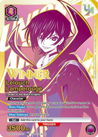 Lelouch Lamperouge (017) (Winner) (UEPR/CGH-1-017) [UEPR] - Union Arena Single
