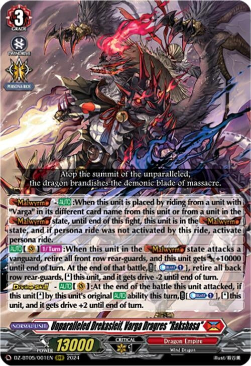 Unparalleled Drekasleif Varga Dragres ’Rakshasa’ (DZ-BT05/001EN) [BT05OA] - Cardfight Vanguard Single
