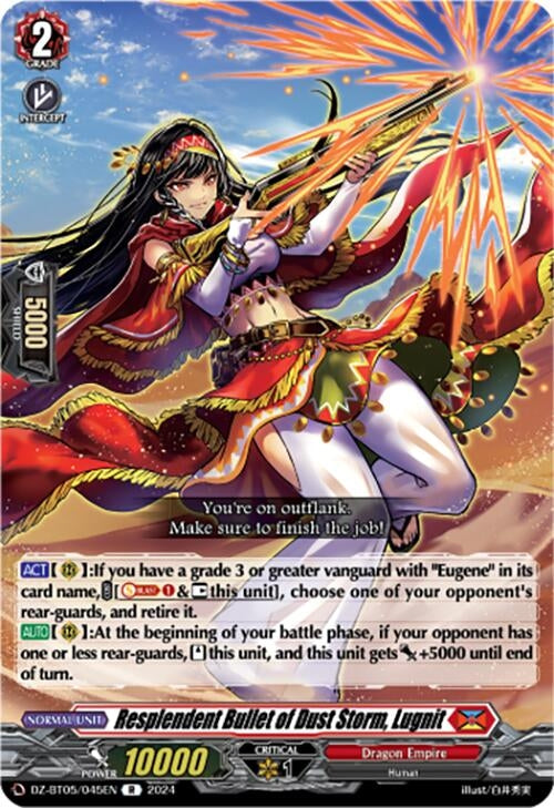 Resplendent Bullet of Dust Storm Lugnit (DZ-BT05/045EN) [BT05OA] - Cardfight Vanguard Single