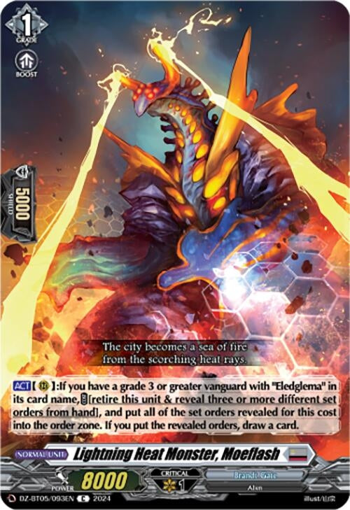 Lightning Heat Monster Moeflash (DZ-BT05/093EN) [BT05OA] - Cardfight Vanguard Single