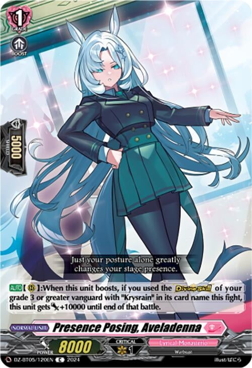 Presence Posing Aveladenna (DZ-BT05/120EN) [BT05OA] - Cardfight Vanguard Single