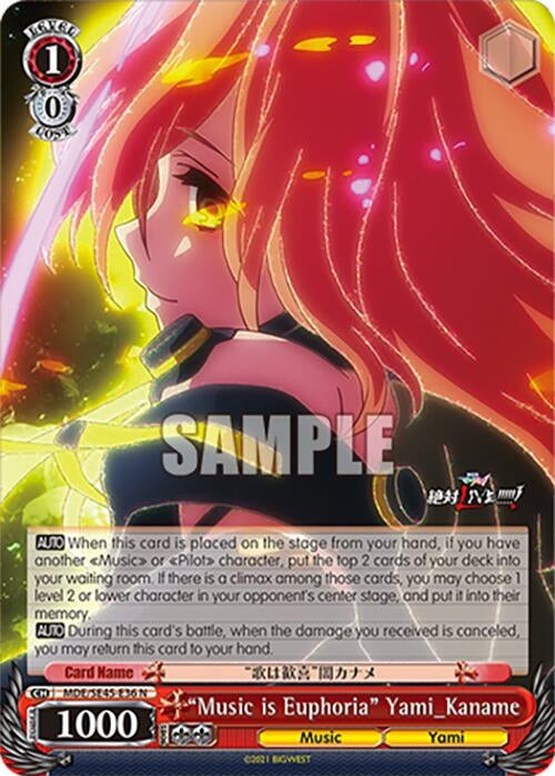 ’Music is Euphoria’ Yami_Kaname (MDE/SE45E36 N) [MDE/SE45] - Weiss Schwarz Single