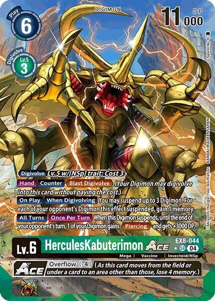 HerculesKabuterimon ACE (Alternate Art) (EX8-044 SR) - Digimon Card Game Single