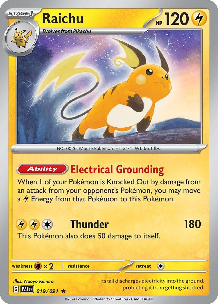 Image for Raichu - 019/091 (Paldean Fates) (019/091) (Deck Exclusives) - Pokemon