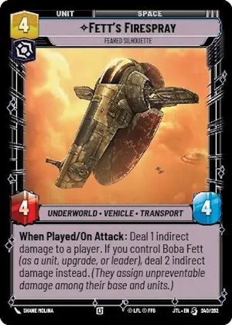 Fett’s Firespray - Feared Silhouette (240/257) (JTL) - Star Wars: Unlimited Single