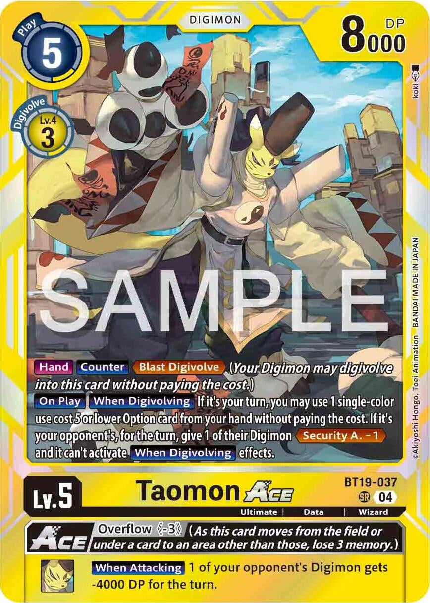 Taomon ACE (BT19-037 SR) [BT18-20] - Digimon Card Game Single