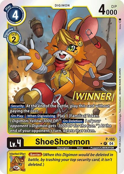 ShoeShoemon (Store Tournament 2025 Vo.1 Winner Pack) (P-165 P) [D-PR] - Digimon Card Game Sealed