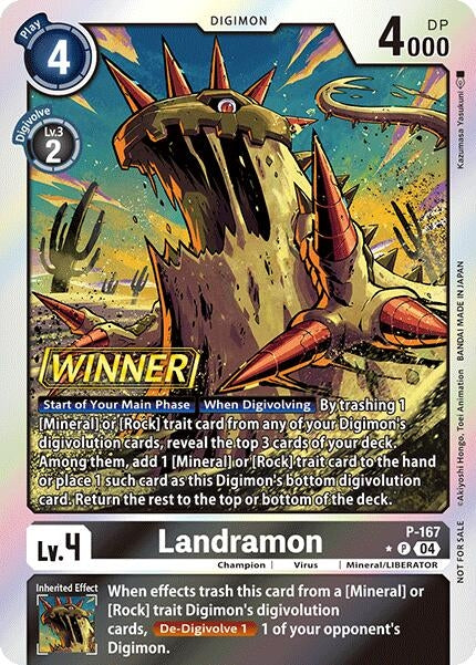 Landramon (Store Tournament 2025 Vo.1 Winner Pack) (P-167 P) [D-PR] - Digimon Card Game Sealed