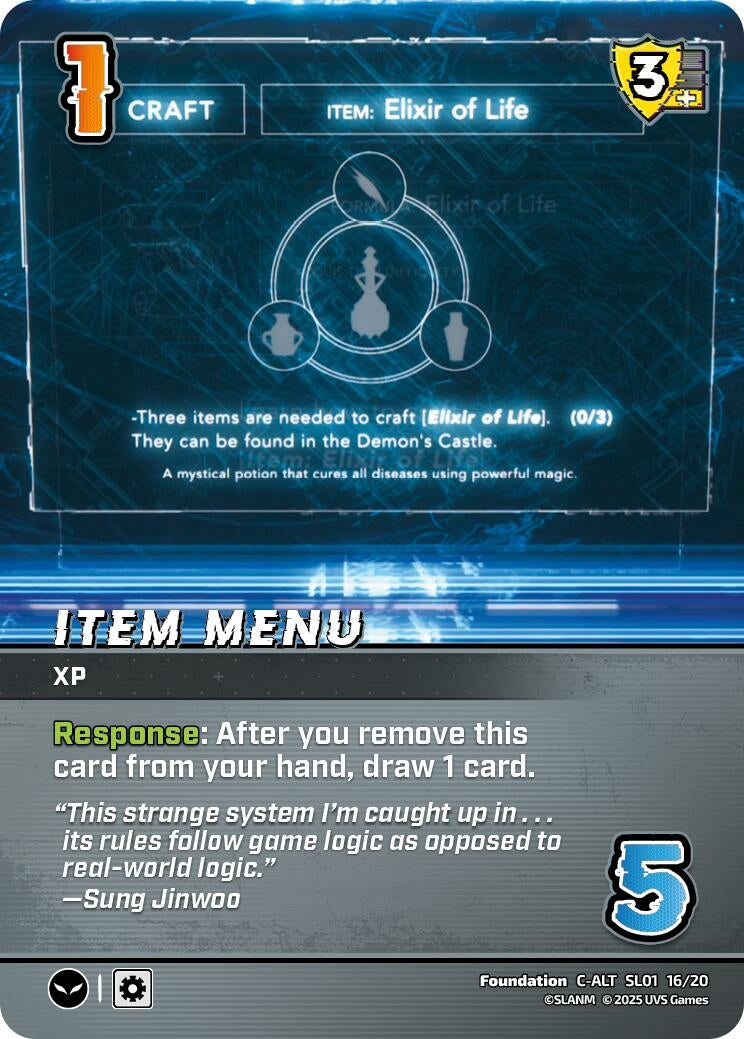 Item Menu (Alternate Art) (SL01 16/20) [SLO] - UniVersus Single