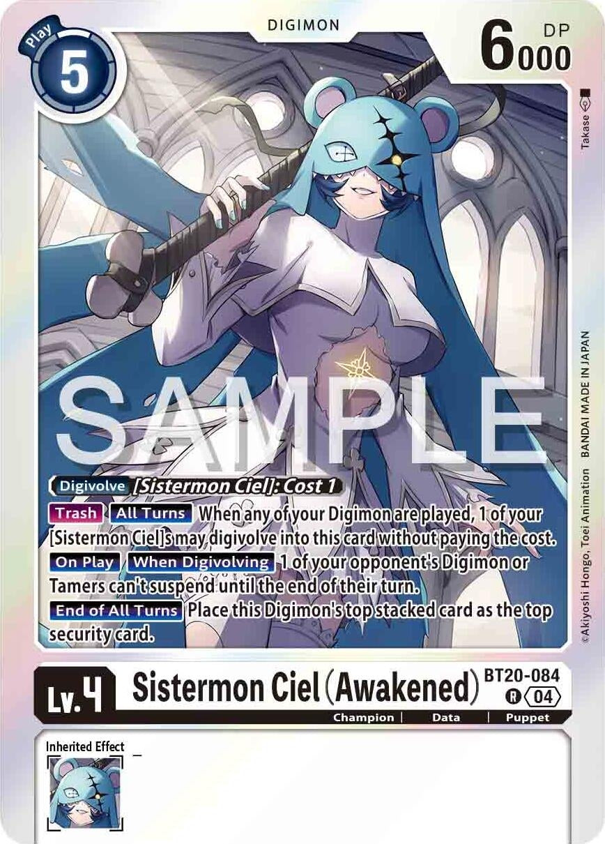 Sistermon Ciel (Awakened) (BT20-084 R) [BT18-20] - Digimon Card Game Single