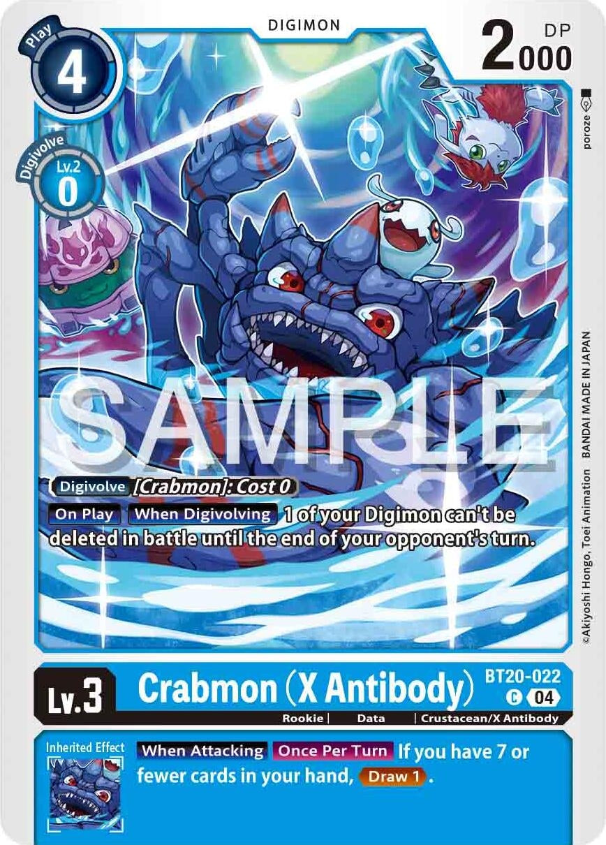 Crabmon (X Antibody) (BT20-022 C) [BT18-20] - Digimon Card Game Single