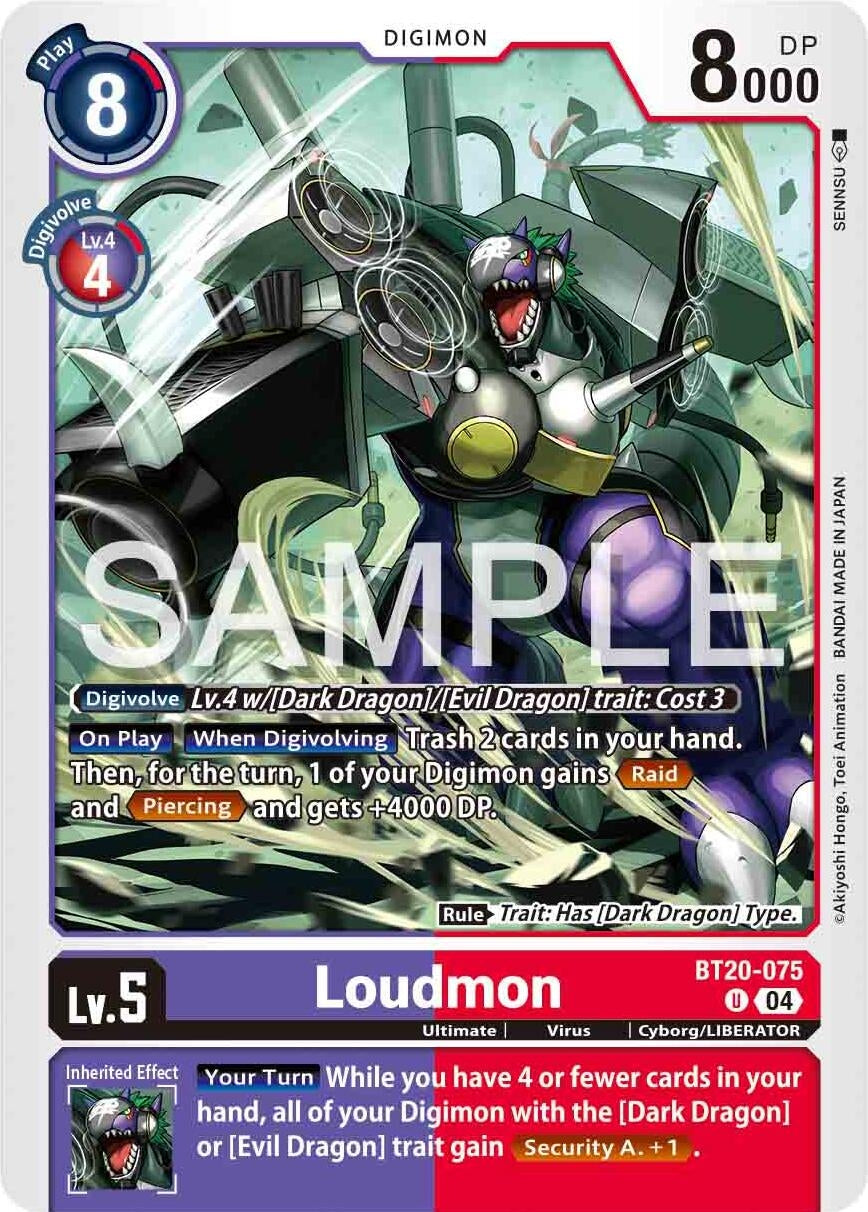 Loudmon (BT20-075 U) [BT18-20] - Digimon Card Game Single