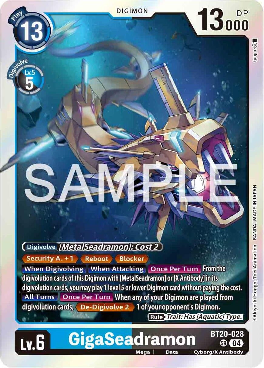 GigaSeadramon (BT20-028 SR) [BT18-20] - Digimon Card Game Single