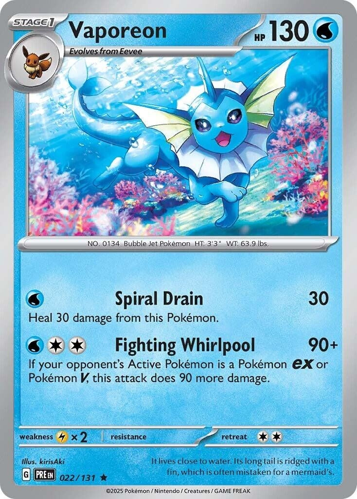 Vaporeon (022/131) (SV: Prismatic Evolutions)