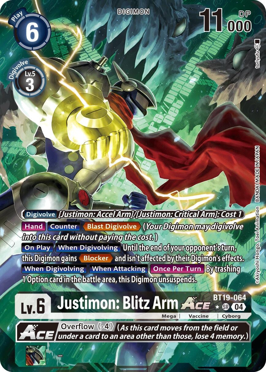 Image for Justimon: Blitz Arm ACE (Alternate Art) (BT19-064 SR) (Release Special Booster 2.5) - Digimon Card Game