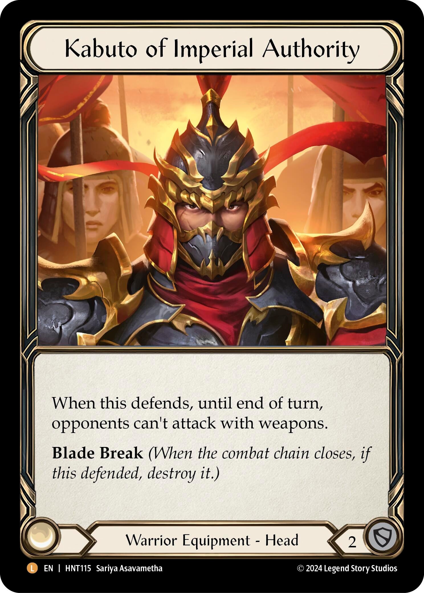 Image for Kabuto of Imperial Authority (HNT115) (The Hunted) - Flesh and Blood TCG