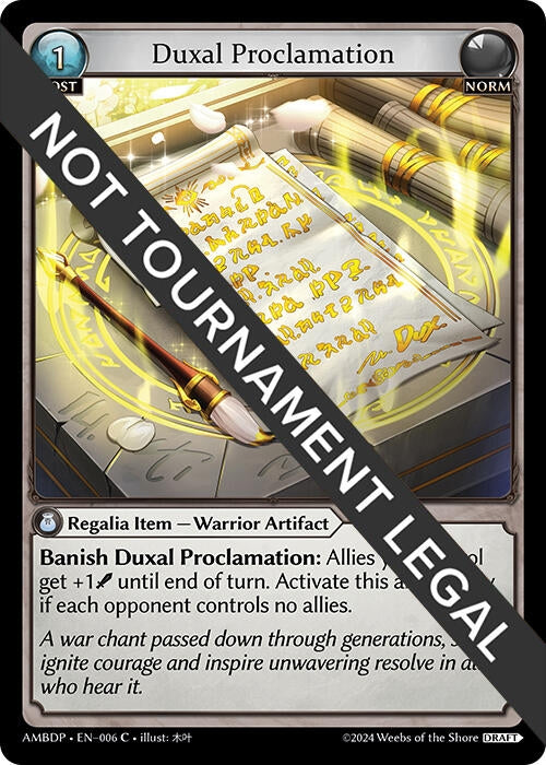 Image for Duxal Proclamation (006) (Mortal Ambition Draft Pack) - Grand Archive TCG