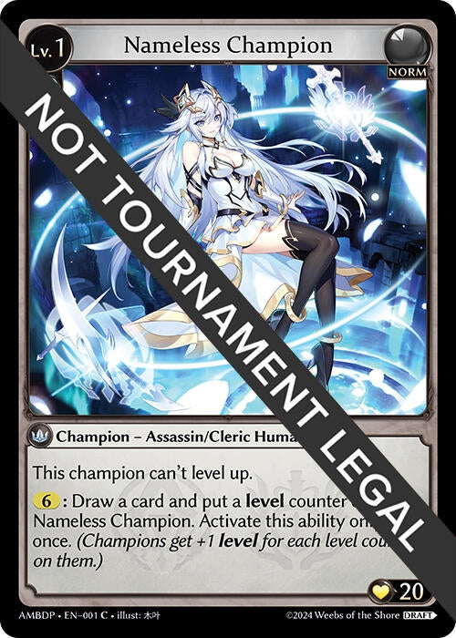 Image for Nameless Champion (Assassin/Cleric) (001) (Mortal Ambition Draft Pack) - Grand Archive TCG