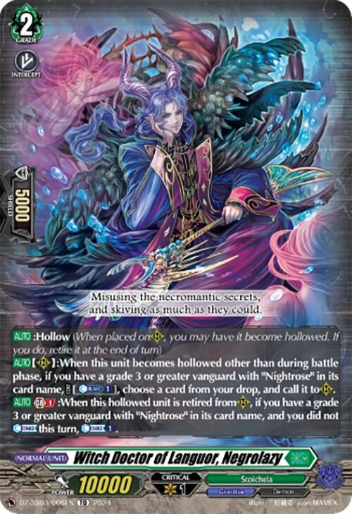 Image for Witch Doctor of Languor, Negrolazy (DZ-SS03/006EN) [DZ-SS03: Stride Deckset -Nightrose-] - Cardfight Vanguard