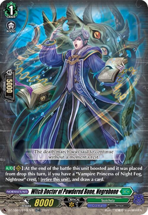 Image for Witch Doctor of Powdered Bone, Negrobone (TDR) (DZ-SS03/010EN-R) [DZ-SS03: Stride Deckset -Nightrose-] - Cardfight Vanguard