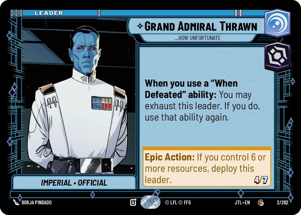 Image for Grand Admiral Thrawn - ...How Unfortunate (002/262) (Jump to Lightspeed) - Star Wars: Unlimited