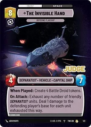 Image for The Invisible Hand - Imposing Flagship (1/2) (Judge Promos) - Star Wars: Unlimited