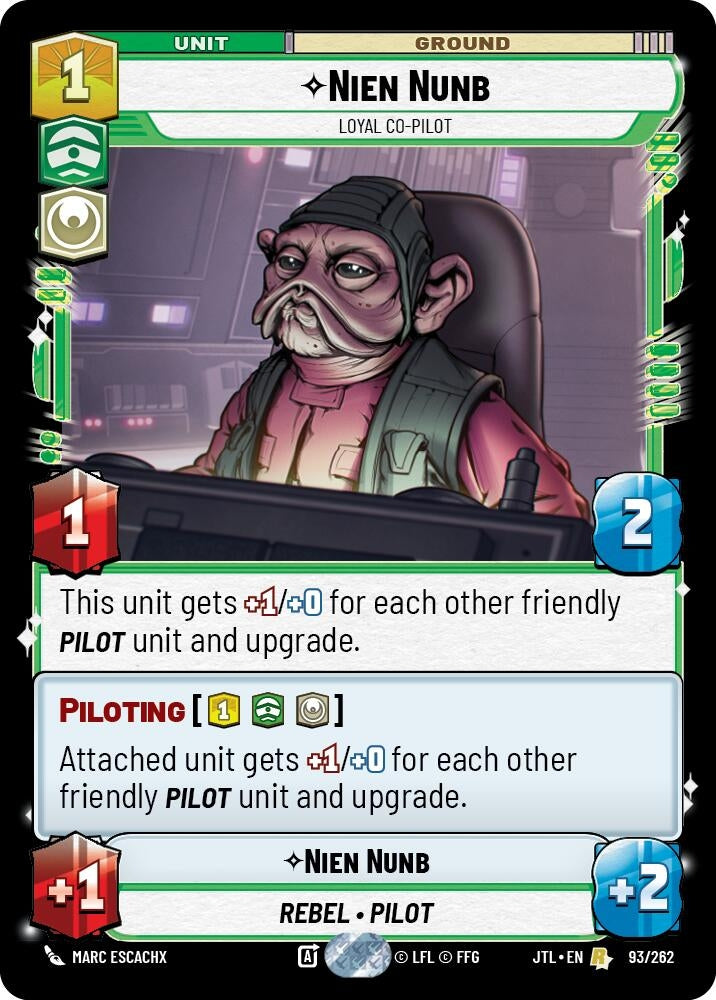 Image for Nien Nunb - Loyal Co-Pilot (093/262) (Jump to Lightspeed) - Star Wars: Unlimited