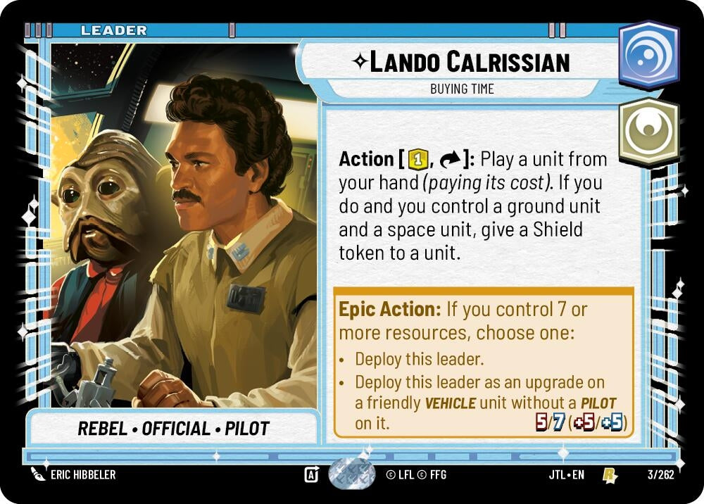 Image for Lando Calrissian - Buying Time (003/262) (Jump to Lightspeed) - Star Wars: Unlimited