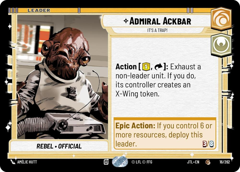 Image for Admiral Ackbar - It's A Trap! (016/262) (Jump to Lightspeed) - Star Wars: Unlimited