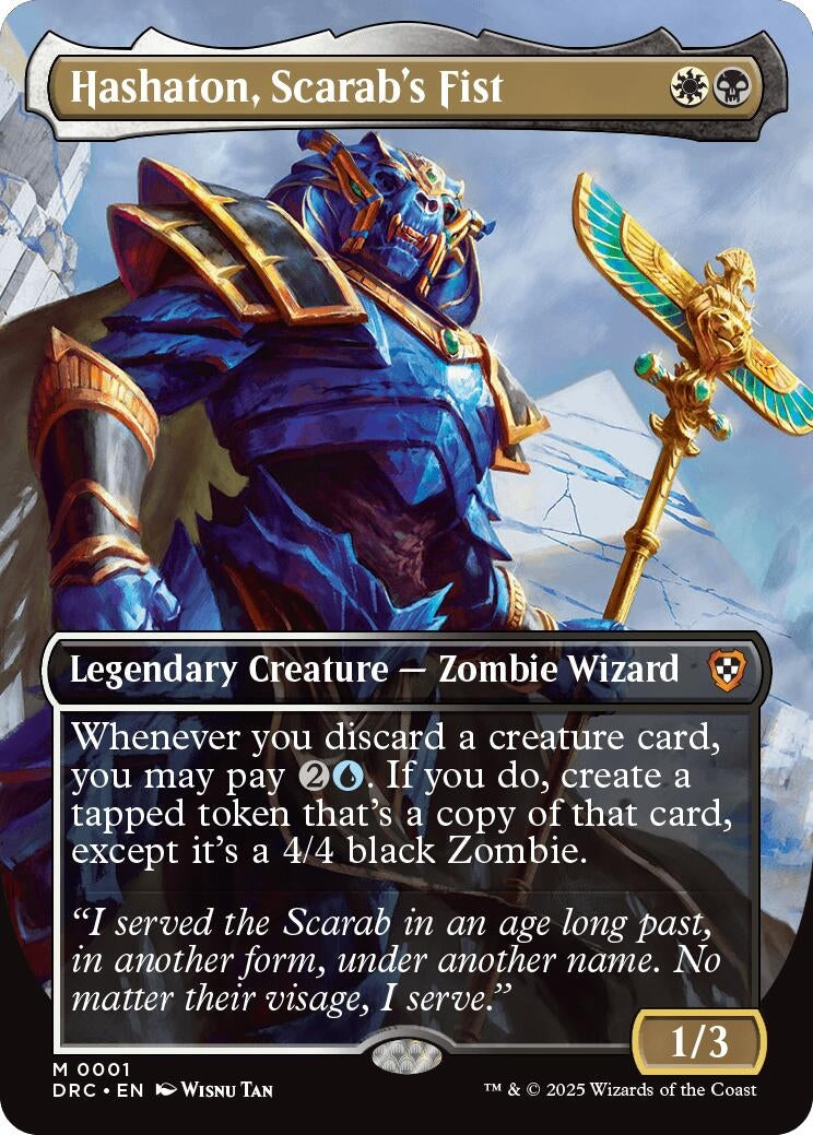 Image for Hashaton, Scarab's Fist (Borderless) (1) (Commander: Aetherdrift) - Magic: The Gathering