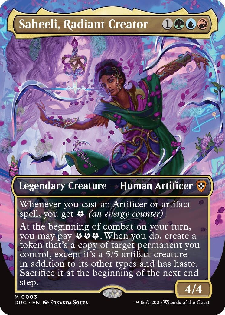 Image for Saheeli, Radiant Creator (Borderless) (3) (Commander: Aetherdrift) - Magic: The Gathering