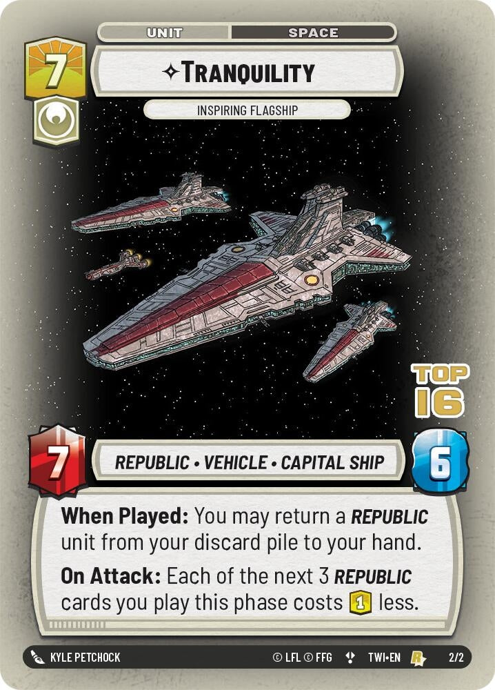 Image for Tranquility - Inspiring Flagship (Top 16) (2/2) (Organized Play Promos) - Star Wars: Unlimited