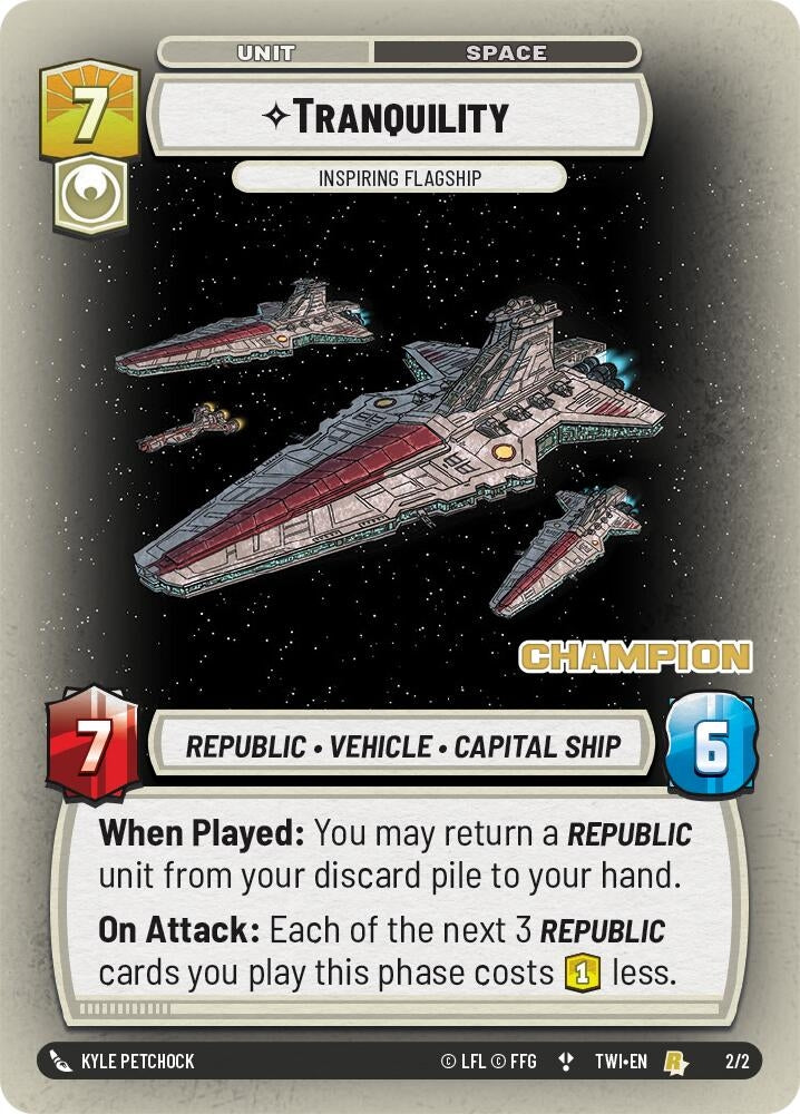 Image for Tranquility - Inspiring Flagship (Champion) (2/2) (Organized Play Promos) - Star Wars: Unlimited