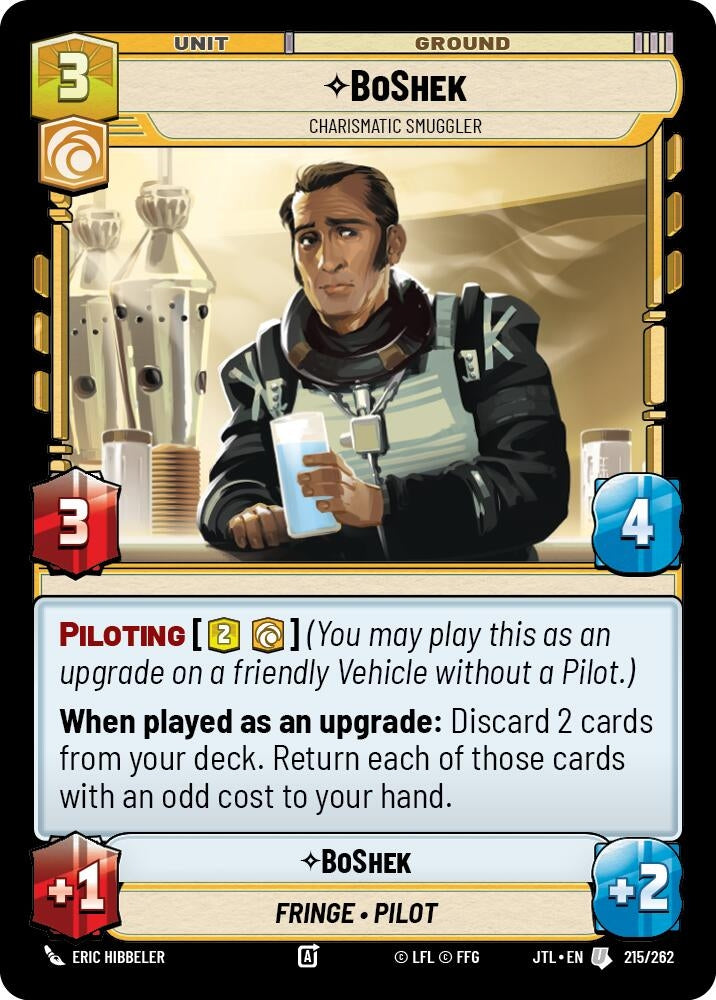 Image for BoShek - Charismatic Smuggler (215/262) (Jump to Lightspeed) - Star Wars: Unlimited