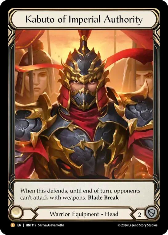 Image for Kabuto of Imperial Authority (Extended Art) (HNT115) (The Hunted) - Flesh and Blood TCG