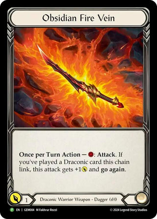 Image for Obsidian Fire Vein - GEM004 (GEM004) (GEM Pack 1) - Flesh and Blood TCG