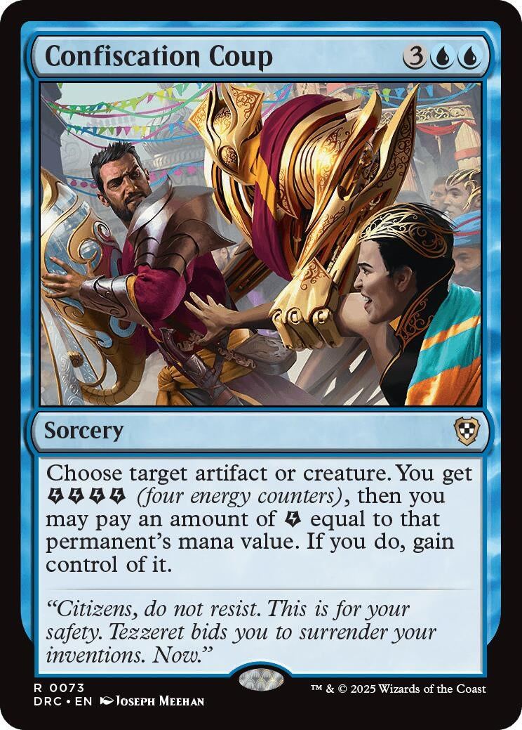 Image for Confiscation Coup (73) (Commander: Aetherdrift) - Magic: The Gathering