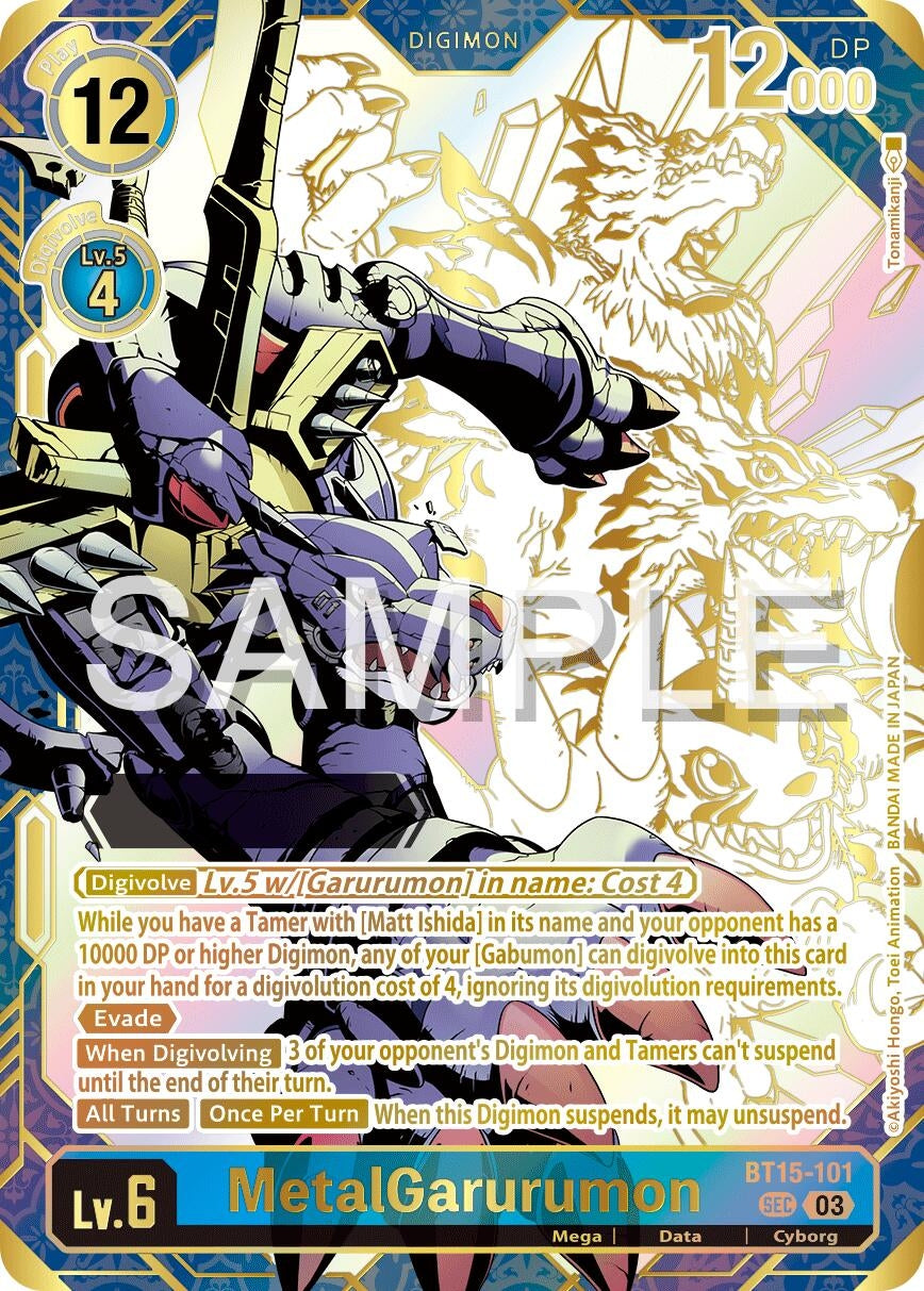 Image for MetalGarurumon (Rare Pull) (BT15-101 SEC) (Release Special Booster 2.5) - Digimon Card Game