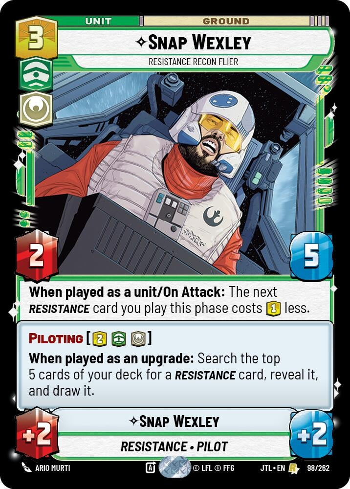 Image for Snap Wexley - Resistance Recon Flier (098/262) (Jump to Lightspeed) - Star Wars: Unlimited