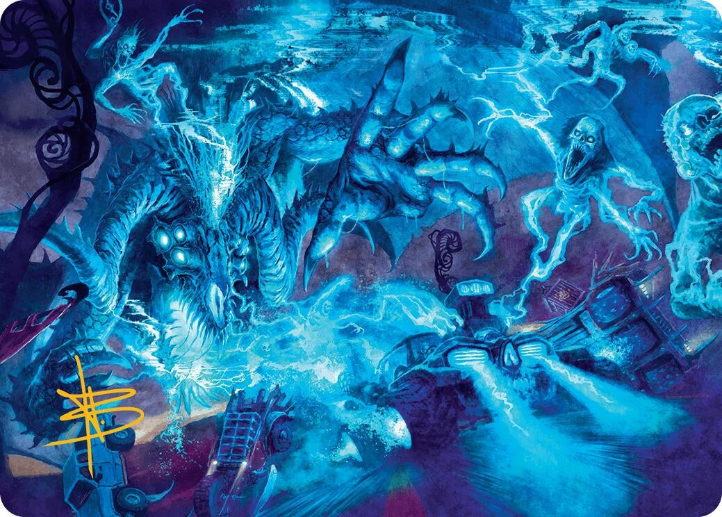Image for The Speed Demon Art Card (Gold-Stamped Signature) (18) (Art Series: Aetherdrift) - Magic: The Gathering