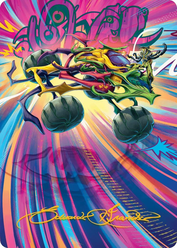 Image for Thunderous Velocipede Art Card (Gold-Stamped Signature) (43) (Art Series: Aetherdrift) - Magic: The Gathering