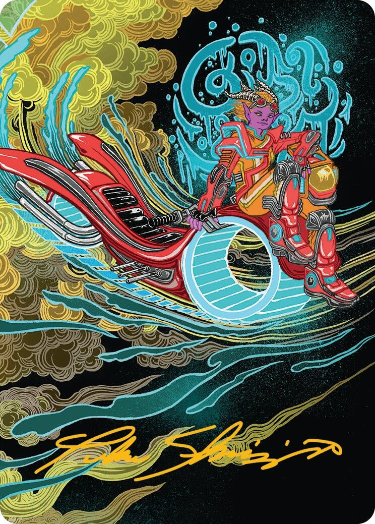 Image for Cloudspire Skycycle Art Card (Gold-Stamped Signature) (44) (Art Series: Aetherdrift) - Magic: The Gathering