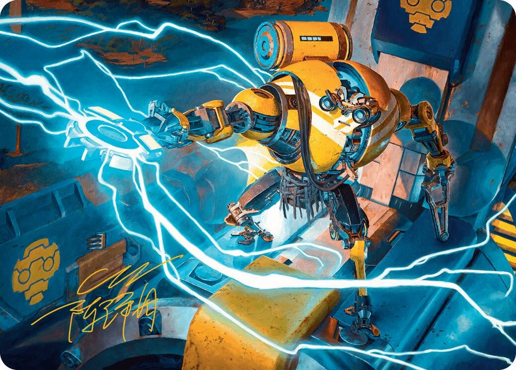Image for Mendicant Core, Guidelight Art Card (12/54) (Gold-Stamped Signature) (12) (Art Series: Aetherdrift) - Magic: The Gathering